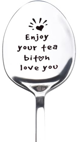 Funny Best Friend Bestie Gifts for Besties Girls Women Bff Christmas Birthday Gift for Tea Lover Gifts for Bff Enjoy Your Tea Spoon Gift for Best Friend Birthday Presents for Bff Friendship Gift Spoon