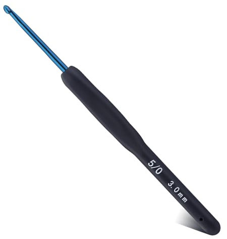 BUOKKON 3 mm Crochet Hooks, Crochet Needle, Ergonomic Soft Grip Handle Crochet Hook for Arthritic Hands, Knitting Needles for Beginners, Adults and Crafters