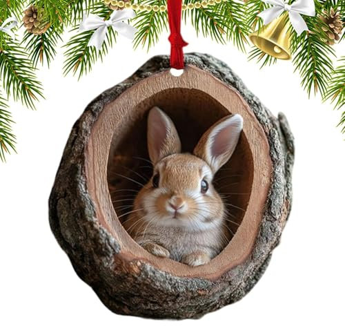 Tier-Weihnachtsschmuck,Weihnachtsbaum-Tiere-Acryl-Ornamente,Niedliche 2D-Acryl-Ornamente für den Weihnachtsbaum | Vivid Wildlife Ornaments, Eule, Eichhörnchen, Igel, Vogel, Anhänger für