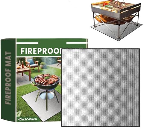 Duroecsain Outdoor-Grillmatte, Matte für unter dem Grill | Ölbeständige Grillschutzmatte - Wasserdichte feuerfeste Grillunterlage für Außengrill, feuerfeste Matte, Schutzmatte für Deck, Terrasse, Gras