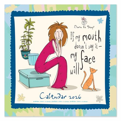 Born to Shop Calendar 2026, Wall Calendars, Month To View, Humour, Gift
