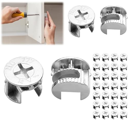 36 Pcs Cam Lock Nuts, Furniture Connecter Cam Lock Fittings, 15mm X 10.5mm Cam Lock Nuts for Cabinet, Drawer, Wardrobe, Dresser, Furniture Panel Connecting Hardware