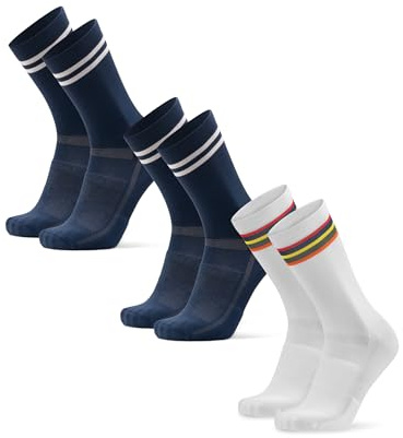 DANISH ENDURANCE Wadenlange Fahrradsocken, Gepolstert, 3 & 5 Paar | Gepolsterte Lange Rennradsocken, Atmungsaktiv & Schnelltrocknend für Rennrad, MTB & Sommertouren, Unisex