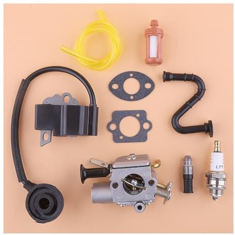 YRcEKH Carburetor Ignition Coil Fit For Stihl MS271 MS291 MS 271 291 Fuel Oil Filter Line Spark Plug Carb Gasket Kit Chainsaw