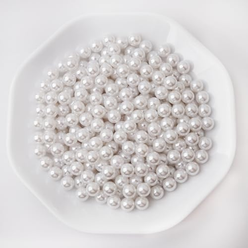 Yixuan Hochglanz Perlen, 300 Stück 10mm Kunstperlen ohne Loch, Künstliche Perlen ohne Bohrung für Vasenfüller, DIY Basteln, Tischdeko, Hochzeitsdekoration, Wohnaccessoires
