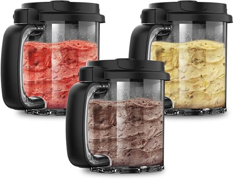 Cecotec Eisbecher Gelatec GelaCups, 3er Set Behälter mit Deckel, 700 ml pro Becher, BPA-frei, hygienische Aufbewahrung, ideal für große Portionen, verschiedene Eisrezepte, zum Vorbereiten