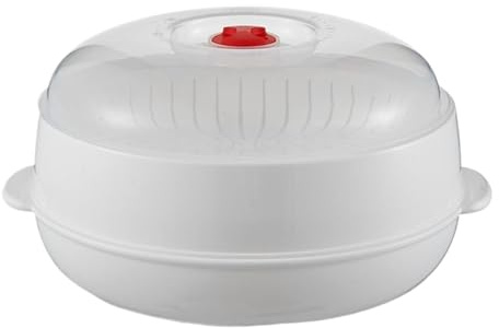 Microwave Steamer, Microwave Steamer Basket With Lid And Tray, Kitchen Steaming Cookware For Rice Fish Vegetables