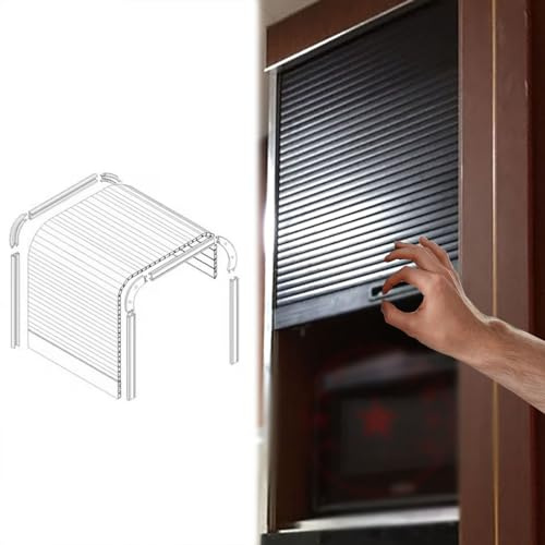 MLYAYE Schieberollladenmöbel mit U-Schiene, DIY Flexibles gerades Rolltor für Schranktüren für Wandschränke/Sideboards/Theken/Schränke, einfach(40 x 55 cm)