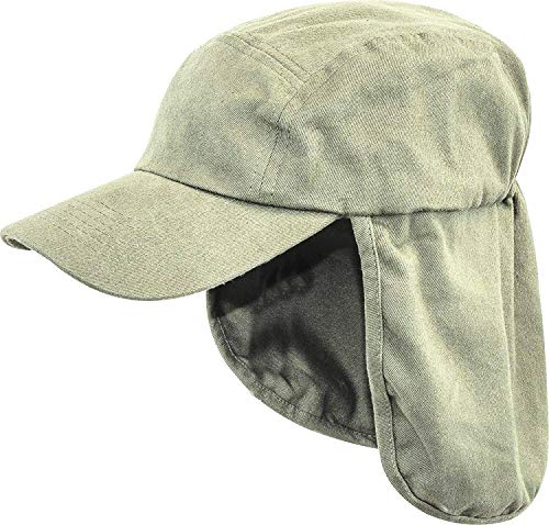Pro-Force Mens Legionnaires HAT 100% Cotton Olive Sun Safe Bush Cap Gents Wide and Long Neck Cover Hiking