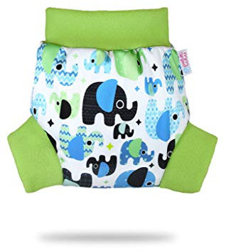 Petit Lulu Überhose (Schlupfüberhose) Größe XL (13kg +) für Höschenwindeln und Nachtwindeln (Baby Elefanten (blau))