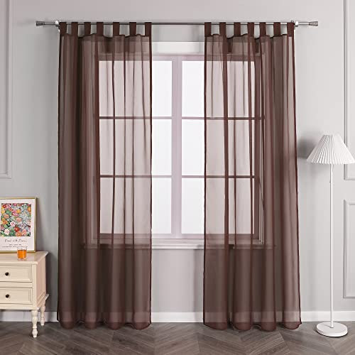Joyswahl Gardine Uni Voile Vorhang mit Schlaufen »Julia« Dekoschal Fenster Schal BxH 140x225cm Braun 1er Pack