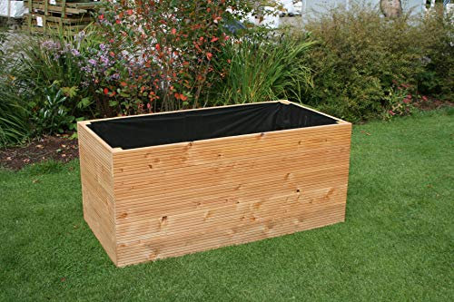 Gartenwelt Riegelsberger Elegantes Hochbeet Kräuterbeet Pflanzbeet Lärche Gemüsebeet 115x80cm Höhe 71 cm aus Lärchenholz 27mm geriffelt