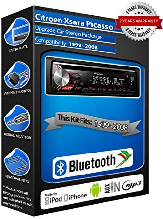 Xsara Picasso DEH-3900BT estéreo para coche, USB CD MP3 AUX en Bluetooth (reacondicionado)