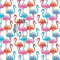 Pingianer 11,99€/m Flamingo 100% Baumwolle Baumwollstoff Kinder Meterware Handwerken Nähen Stoff (Flamingo Weiß Rosa Blau, 100x160cm (11,99€/m))