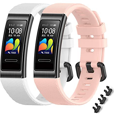 MIJOBS 2 Pieces Bracelets pour Huawei Band 4 Pro/Huawei Band 3 Pro/Huawei Band 3 Sangle de Remplacement, Bracelet en Silicone, Sangle de Sport