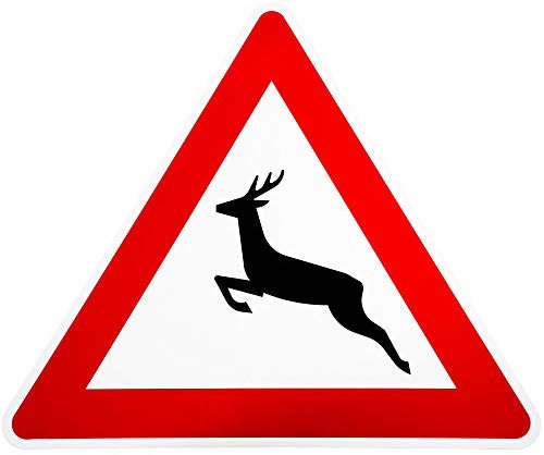 ORIGINAL Verkehrsschild Nr. 145-10 * Wildwechsel Aufstellung rechts * SL 900 mm Verkehrszeichen Achtung Warnschild Strassenschild Hinweisschild Gefahrenzeichen Schild Gefahrenschild Reh Hirsch RA1