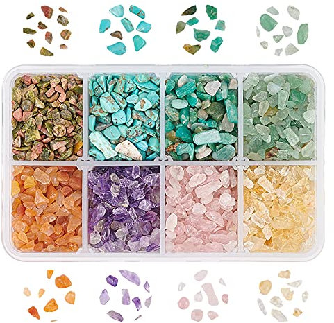 OLYCRAFT 216g Turchese Chip Perline Gemstone Chips Nessun Foro Pietra di Cristallo Naturale Pietra Preziosa Pezzi Schiacciati Chip di Quarzo Burattati di Forma Irregolare Pietre per Vaso