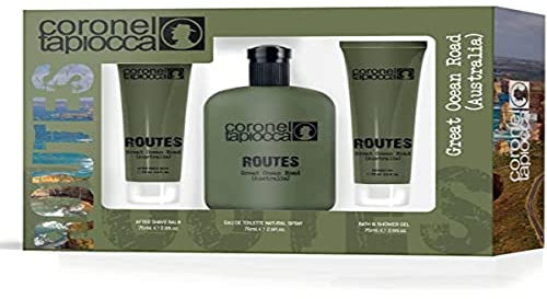 CORONEL TAPIOCCA - Australia, Estuche Regalo de Hombre, Pack 3 Piezas (Perfume 75 ml + After Shave 75 ml + Gel de Baño 75 ml)