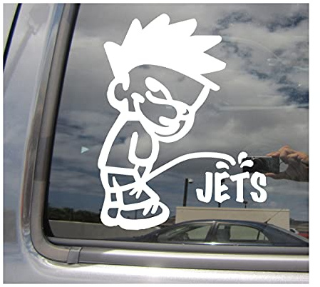 Boy Pee On Jets - Funny Humorous Piss On Car Truck Van Moped Helmet Hard Hat Auto Automotive Craft Cup Tumbler Laptop Vinyl Decal Bumper Window Wall Sticker 02184