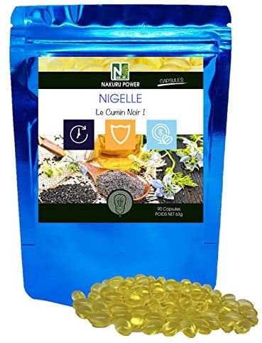 NAKURU | Nigelle | Gamme Power | Analysé et Conditionné en France | Le Cumin Noir ! | (90 Capsules de 700mg / Poids Net: 63g)