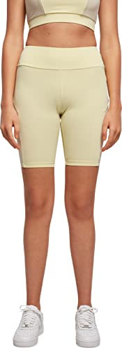 Urban Classics Damen Radlerhose Ladies Color Block Cycle Shorts, Farbe softyellow/softseagrass, Größe XL