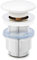 Piletta di Scarico Click-Clack Universale Tappo in Ceramica Bianco per Lavabo e Bidet 1 1/4 Acciaio Inossidabile mod. Frera (Senza troppo pieno)