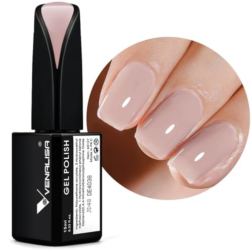 VENALISA UV Negellack Natur hellviolett 15ml Gellack nude Jelly Gel Transparent nudefarben Nagellack Langlebiges Pastell Nageldesigns für DIY Nageldesign