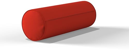 Round Shaped Bolster Pillow Case -100% Cotton cover Long Orthopaedic back Neck/Shoulder & Head Support Pillowcase Covers Available in choice of colours and sizes. (Extra Large 25x75cm, Red)