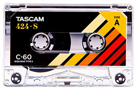TASCAM 424-S High Bias Cobalt Type II C-60 Blank Studio Cassette Tape for Audio Recording and Mastering
