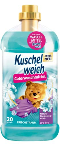 Kuschelweich Colorwaschmittel flüssig für 20 Bunt-Wäschen, hautverträglich, mikroplastikfrei, vegan 1,32 l - Frischetraum
