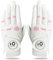 LOVMEAD Golfhandschuhe für Damen mit Ballmarker für Linke und rechte Hand, Cabretta-Leder im Paar, Damen-Golf-Handschuh, Regen-Griff, Allwetter-weich, bequem, flexibel (Rosa, L)