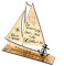 DEKOLANDO Goldene Hochzeit Deko Hochzeitstag 50 Jahre Jubiläum mit Wunschnamen Datum Aufsteller Schiff - EIN gemeinsamer Weg, Hand in Hand - 18 x 20 cm - Gold Optik