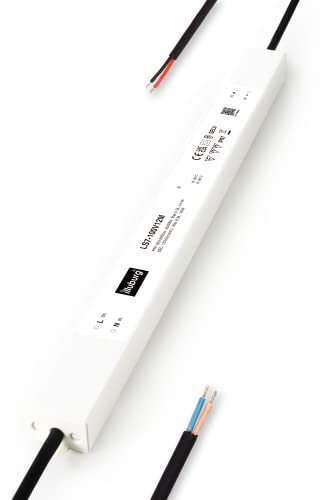illuburg Transformador LED 12V Impermeable IP67 Sin Parpadeo para Tira LED Fuente de Alimentación Driver (12V 100W Slim)