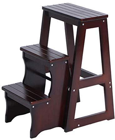 Chaise d'escalier en Bois escabeau de sécurité sièges escabeau Pliant échelle ménage Maison Jardin Outil Hauteur 64cm