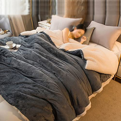 Yinghesheng Kuscheldecke Flauschig, Warme Decken für Den Winter, Grau, 200 x 230 cm