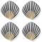 RICOO Crochet Adhésif Mural en forme de coquillage, HP004-GY Crochet Autocollant Moderne pour Salle de Bain et Cuisine, Patere porte manteau, Crocher adhesif pour mur, Lot de 4, Gris