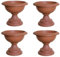 Round Grecian Classical URN Patio Pots 42 CM Flower Planter Outdoor Or Indoor Plant Plastic Base Home Office Garden Wedding Flower Porch Front Door Planter Set Of 4 (TERRACOTTA)