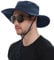 Wmcaps Sun Hats for Men, Wide Brim UPF 50 Sun Hats Summer Mesh UV Protection Beach Safari Hat, Fishing Walking Hiking Boonie Hat with Adjustable Chin Strap Waterproof Breathable (Navy Blue)