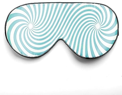 townssilk 100% Silk Sleep mask with Silk Adjustable Strap,Comfortable and Super Soft Eye mask Ultimate Sleeping aid,Blindfold DizzyingLines-Green