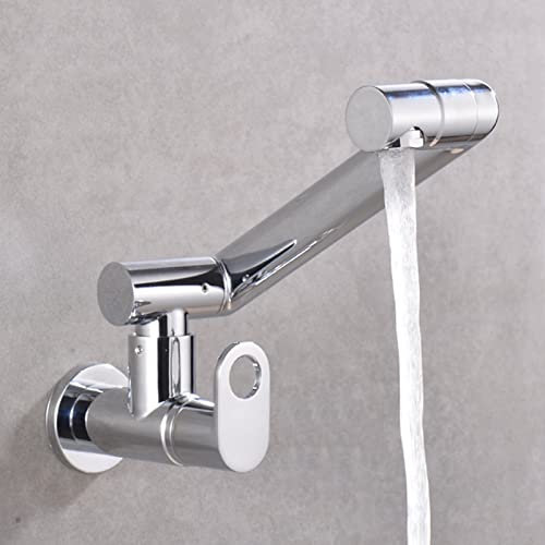 Mitigeur Évier De Cuisine Montage Mural Robinets De Cuisine À Eau Froide Simple Multifonctionnel En Laiton Remplisseur De Pot Robinet De Cuisine Rotatif Universel À Levier Unique Mélangeurs De Cuisin