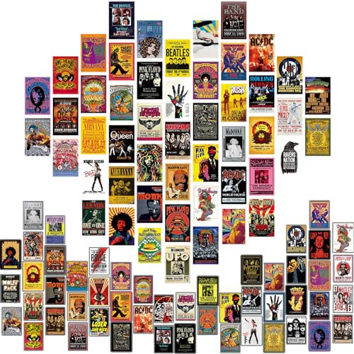 TYXHXTF 50 Stück Vintage Bild für Wandcollage, Musik Poster, Wandcollagen Aesthetic Deko Poster Set, Vintage Poster, Album Cover Poster, für Wandcollage Schlafzimmer Dekoration