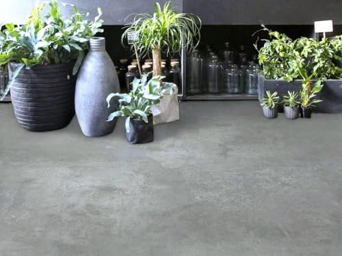 PVC Bodenbelag Vinylboden in grauer Beton Art, DIN-A4 Musterstück