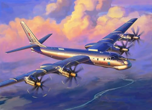 Zvezda - 1/144 Tupolev TU 95MS Bear - Plastikmodellbausatz, Rot