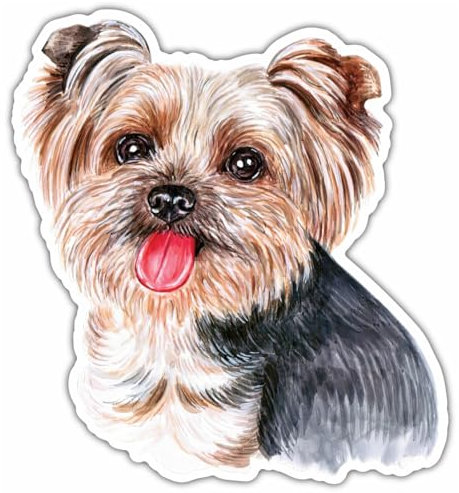 Samunshi® Yorkshire Terrier Aufkleber Autoaufkleber für Motorrad Fahrrad Roller oder Auto Sticker Fahrrad Mtb Mountainbike Rennrad Hund Dog Dogo 10cm Yorkshire Terrier