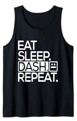 Eat Sleep Dash Repeat Video Game Geometry Video Gamer Tank Top