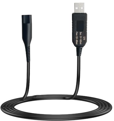 12V Charging Cable for Braun Shaver Charger Cable Series 5,3,9,7,1 Beard Trimmer, USB Power Cord replaced with 790CC, 3080S, 3040s, 310s, 3020S, 3050cc; 5040s, 760CC, F5-5800, MS-5700, SR-9130.