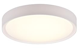 lightling Clemens LED Deckenleuchte Rahmen Kunststoff weiß, Badleuchte IP44, Abdeckung Acryl weiß, 18 Watt, Durchmesser: 33 cm, Höhe: 9 cm