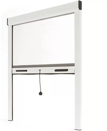 Mosquitera enrollable blanca para ventana, 120 x 170 cm