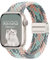 Hinnwer Geflochten Armband für Apple Watch Armband 46mm 42mm 44mm 45mm 49mm, Elastisch Nylon Stoff Band mit Magnetisch Verschluss für iWatch Ultra 2/1 SE 2/1 Series 10 9 8 7 6 5 4 3 2 1 Grau/Blau/Rosa
