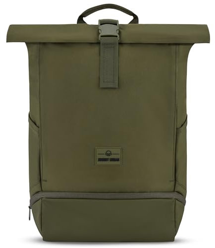 Johnny Urban Rucksack Damen & Herren Grün - Allen Medium - Rolltop Mit Laptopfach für Uni Fahrrad Business - 15L - Nachhaltig - Wasserabweisend